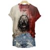 Womens 2025 Halloween Jesus Zombie V neck T shirt 1 2
