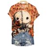 Womens 2025 Halloween Scary Clown Print Casual T Shirt 1 2