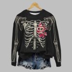 Women's 2025 Halloween Skeleton Print Sweatshirt