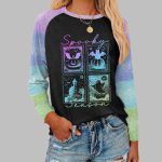 Women's 2025 Halloween Spooky Season Print Sweatshirt