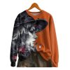 Womens 2025 Halloween Witches Print Crew Sweatshirt 1 2