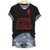 Womens Halloween Scary Clown Print Casual T Shirt 1 2