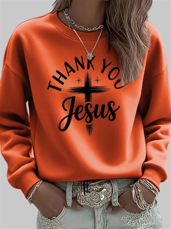 Womens Vintage Faith Thank You Jesus Sweatshirt 2
