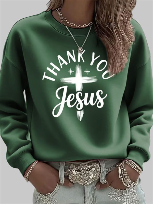 Womens Vintage Faith Thank You Jesus Sweatshirt 3