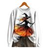 Womens Witches Print Crew Neck Sweatshirt 2025 Halloween 1 2
