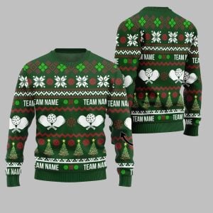 2025 Christmas Dominate The Dink Custom Team Name Pickleball Ugly Christmas Sweater 1