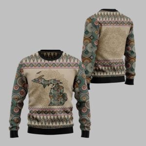 2025 Michigan Mandala Ugly Christmas Sweater 1 1