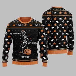 Very Demure Skeleton Ugly Sweater Christmas 2025 1