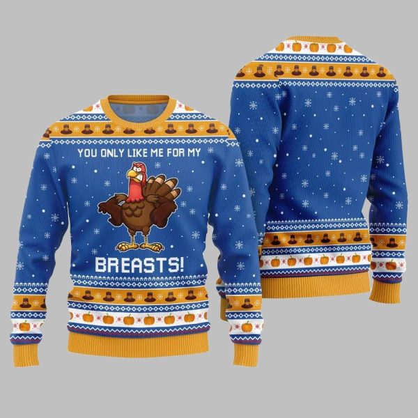 You Only Like Me For My Breasts Ugly Sweater Thanksgiving 2025 3