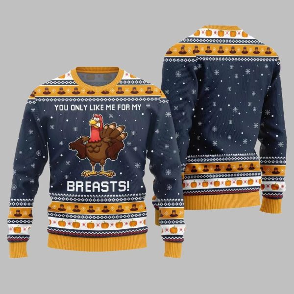 You Only Like Me For My Breasts Ugly Sweater Thanksgiving 2025 5