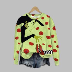 2025 Halloween Witch Printed Crew Neck Sweatshirt 1