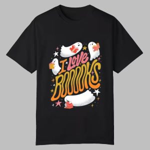 2025 Halloween I Love Booooks Ghosts Shirt 0 0