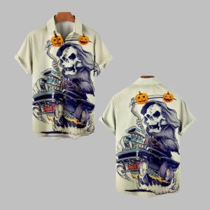2025 Halloween Skull Pumkin Hawaiian Shirt 1 1