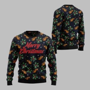 2025 Christmas Violin Merry Christmas Ugly Christmas Sweater 1 1