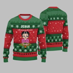 2025 Christmas Jesus Is The Reason For The Season Ugly Sweatshirt 1 1