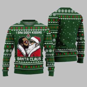 I Saw Diddy Kissing Santa Claus Ugly Sweater Christmas 2025 1