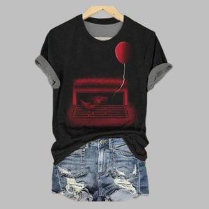 Women's Halloween Scary Clown Print Casual T-Shirt