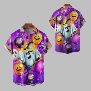 Halloween 2025 Pumkin Ghost Hawaiian Shirt 1 1