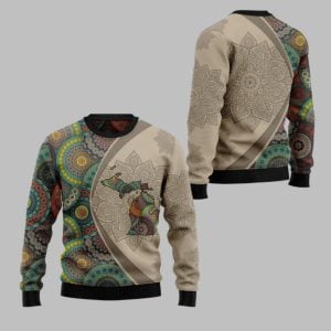 2025 Christmas Michigan Mandala Ugly Christmas Sweater 1 1