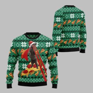 2025 Christmas Cat Pizza Ugly Christmas Sweater 1 1