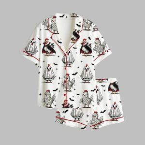 2025 Halloween Chicken Chick Or Treat Fall Chicken Pajamas Set 1
