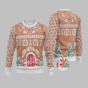 2025 Christmas Gingerbread House Ugly Christmas Sweater 1 1