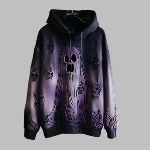 2025 Halloween Men's Gothic Ghost Art Printed Hoodie