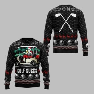 2025 Christmas Santa Golf Sucks Ugly Christmas Sweater 1 1