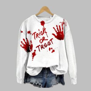 2025 Halloween Trick Or Treat Print Casual Sweatshirt 1 1