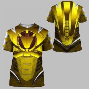 2025 Halloween Power Ranger Dino Thunder Yellow Costume Shirt 1
