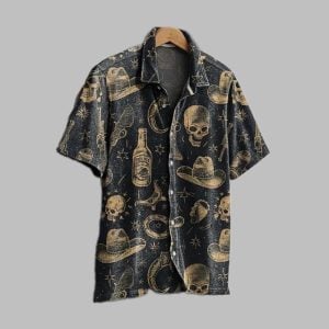 2025 Halloween Cowboy Skeletons Hawaiian Shirt 1 1