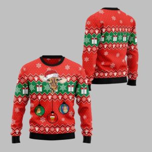 2025 Christmas Dachshund Ugly Lovely Giraffe Sweater 1 1