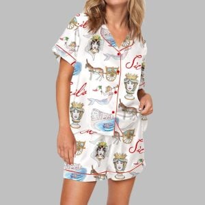 Sicily Italy Travel Pajama Set For Women 1