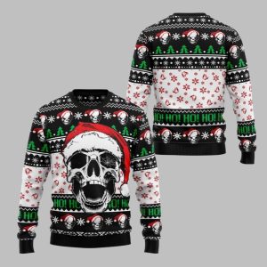 2025 Christmas Skull Xmas Hohoho Ugly Christmas Sweater 1 1