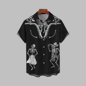 Halloween 2025 Dancing Skull Hawaiian Shirt 1 1