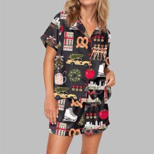 Christmas In New York Pajama Set For Women 1