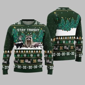 Stay Trashy Critter Ugly Sweater Christmas 2025 1