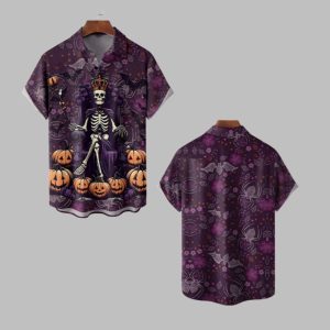 2025 Halloween Pumkin Skull Hawaiian Shirt 1 1