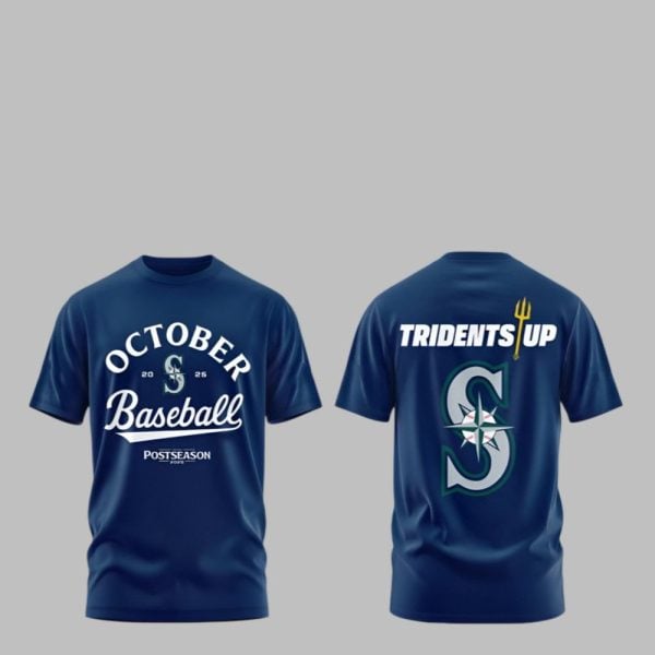 0 2025 Seattle Mariners October Baseball Tridents Up Shirt 1 1