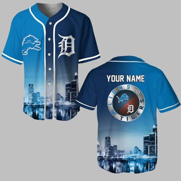 0 Detroit Lions x Tigers Skyline Jersey