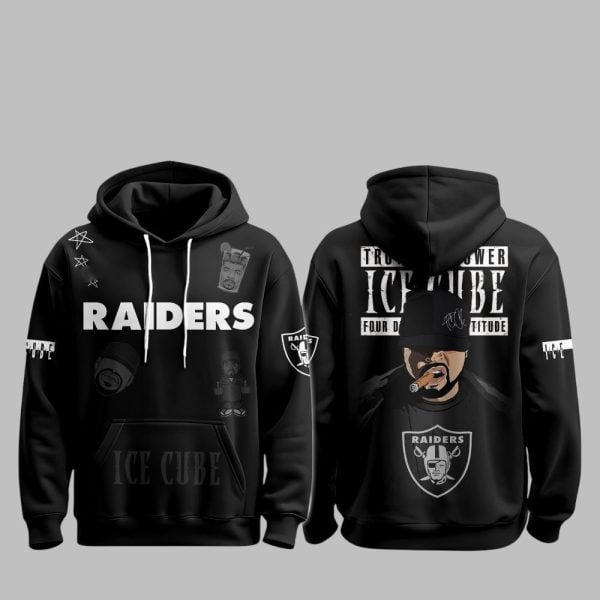 0 LV Raiders Truth To Power Ice Cube Four Decades Of Attitude 2025 Hoodie
