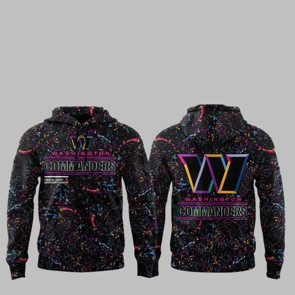 1 Commanders Crucial Catch Intercept Cancer 2025 Hoodie