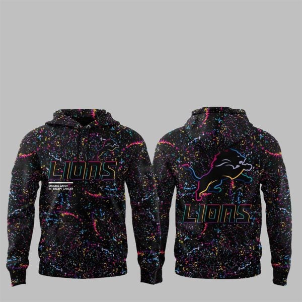 1 Lions Crucial Catch Intercept Cancer 2025 Hoodie