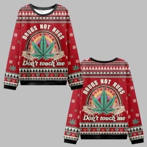 2025 Christmas Drugs Not Hugs Ugly Christmas Sweater 0