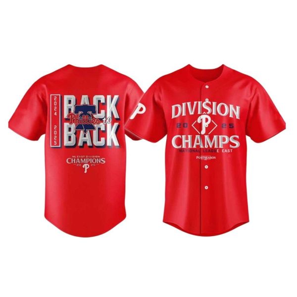 2024 2025 Phillies Division Champs Back To Back NL East Champions Jersey 1 2