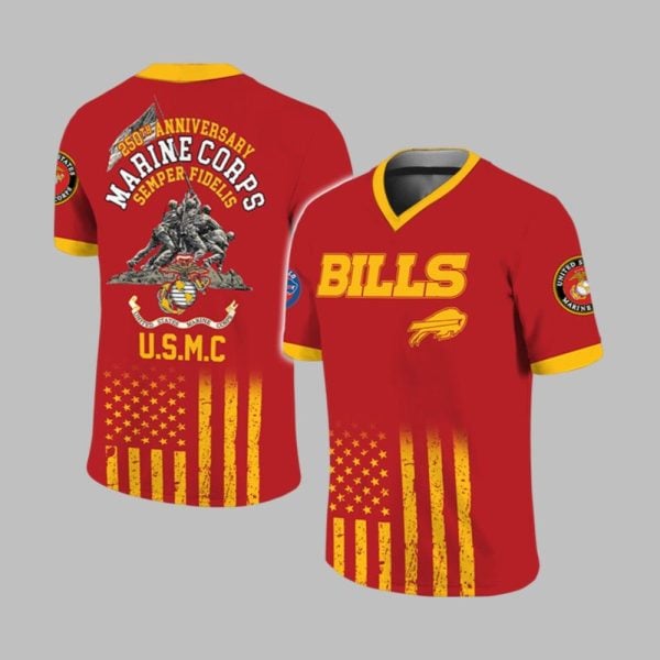 2025 Bills x US Marine Corps 250th Year Anniversary Football Jersey 1 1