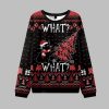 2025 Christmas Black Cat What What Ugly Christmas Sweater 1