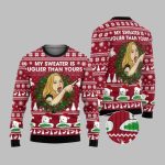 2025 Christmas Cat Woman My Sweater Is Uglier Than Yours Ugly Sweater