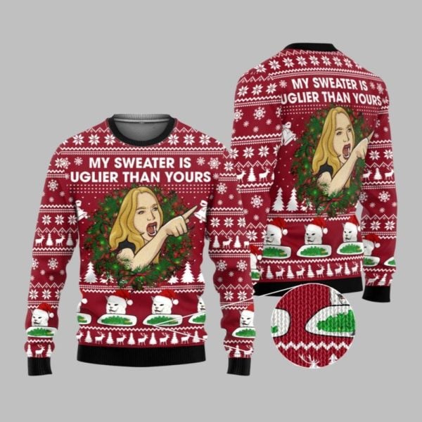 2025 Christmas Cat Woman My Sweater Is Uglier Than Yours Ugly Sweater 1 1