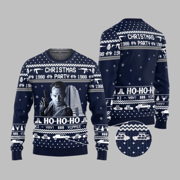 2025 Christmas Die Hard Party 1988 Ugly Christmas Sweater 1 1